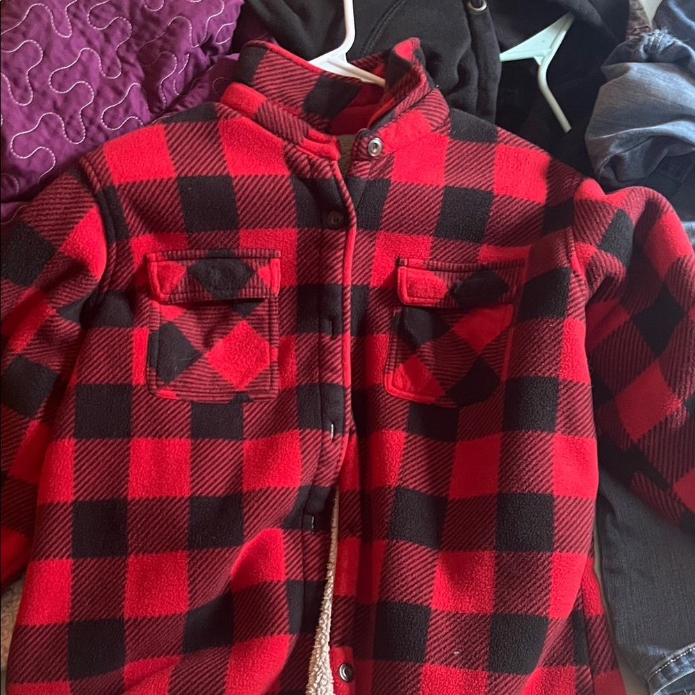 Kids Red and Black Plaid Jacket